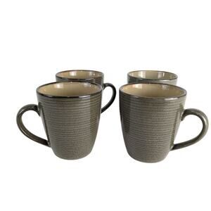 Set of 4 Sango Roma Sage 4814 Stoneware Ceramic Coffee Mugs Cups